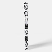 Rococo-Damask-Muster Schwarz auf Weiß Case-Mate iPhone Hülle (Rückseite / Links)