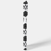 Rococo-Damask-Muster Schwarz auf Weiß Case-Mate iPhone Hülle (Rückseite / Rechts)