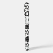 Rococo-Damask-Muster Schwarz auf Weiß Case-Mate iPhone Hülle (Rückseite / Links)