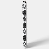 Rococo-Damask-Muster Schwarz auf Weiß Case-Mate iPhone Hülle (Rückseite / Links)
