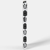 Rococo-Damask-Muster Schwarz auf Weiß Case-Mate iPhone Hülle (Rückseite / Rechts)