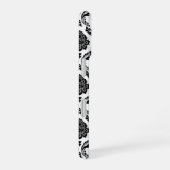 Rococo-Damask-Muster Schwarz auf Weiß iPhone 16 Hülle (Rechte Seite)