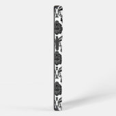Rococo-Damask-Muster Schwarz auf Weiß iPhone Hülle (Rechte Seite)