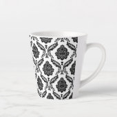 Rococo-Damask-Muster Schwarz auf Weiß Milchtasse (Rechts)