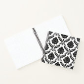Rococo-Damask-Muster Schwarz auf Weiß Notizblock (Innenseite)