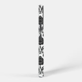 Rococo-Damask-Muster Schwarz auf Weiß Samsung Galaxy Hülle (Rechte Seite)