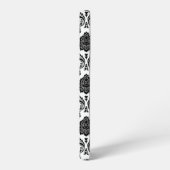 Rococo-Damask-Muster Schwarz auf Weiß Samsung Galaxy Hülle (Linke Seite)