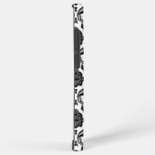 Rococo-Damask-Muster Schwarz auf Weiß Samsung Galaxy Hülle (Rechte Seite)