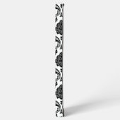 Rococo-Damask-Muster Schwarz auf Weiß Samsung Galaxy Hülle (Linke Seite)