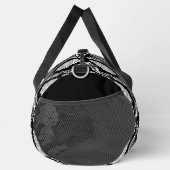 Rococo-Damask-Muster Weiß auf Schwarz Duffle Bag (Rechts)