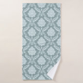 Rococo Damask Pattern Duck Egg Blue+Teal Badehandtuch (Badehandtuch)