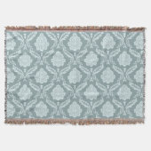Rococo Damask Pattern Duck Egg Blue+Teal Decke (Vorderseite)