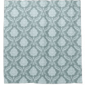 Rococo Damask Pattern Duck Egg Blue+Teal Duschvorhang (Vorderseite)