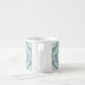 Rococo Damask Pattern Duck Egg Blue+Teal Espressotasse (Rückseite)