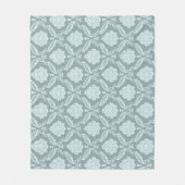 Rococo Damask Pattern Duck Egg Blue+Teal Fleecedecke (Vorderseite)