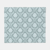 Rococo Damask Pattern Duck Egg Blue+Teal Fleecedecke (Vorderseite (Horizontal))