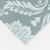 Rococo Damask Pattern Duck Egg Blue+Teal Fleecedecke (Ecke)