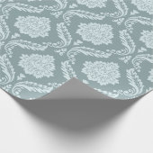 Rococo Damask Pattern Duck Egg Blue+Teal Geschenkpapier (Ecke)