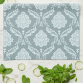 Rococo Damask Pattern Duck Egg Blue+Teal Geschirrtuch (Gefaltet)