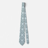 Rococo Damask Pattern Duck Egg Blue+Teal Krawatte (Vorderseite)