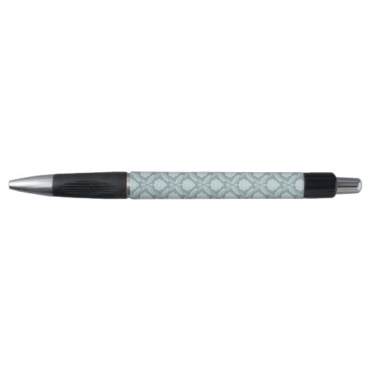 Rococo Damask Pattern Duck Egg Blue+Teal Kugelschreiber (Vorderseite)