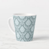Rococo Damask Pattern Duck Egg Blue+Teal Milchtasse (Linke Ecke)