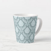Rococo Damask Pattern Duck Egg Blue+Teal Milchtasse (Rechte Ecke)