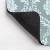 Rococo Damask Pattern Duck Egg Blue+Teal Mousepad (Ecke)