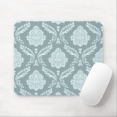 Rococo Damask Pattern Duck Egg Blue+Teal Mousepad (Mit Mouse)