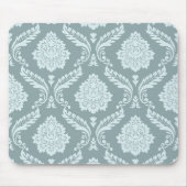 Rococo Damask Pattern Duck Egg Blue+Teal Mousepad (Vorne)