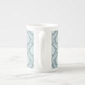 Rococo Damask Pattern Duck Egg Blue+Teal Porzellantasse (Rückseite)