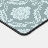 Rococo Damask Pattern Duck Egg Blue+Teal Schreibtischunterlage (Ecke)