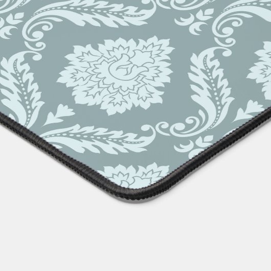 Rococo Damask Pattern Duck Egg Blue+Teal Schreibtischunterlage (Ecke)