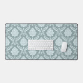 Rococo Damask Pattern Duck Egg Blue+Teal Schreibtischunterlage (Tastatur & Maus)