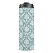 Rococo Damask Pattern Duck Egg Blue+Teal Thermosbecher (Vorderseite)