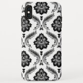 Rococo Damask Pattern Grey Black White Case-Mate iPhone Hülle (Rückseite)
