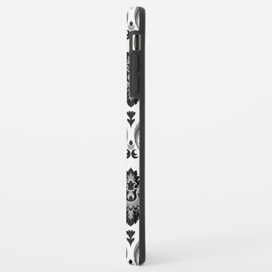 Rococo Damask Pattern Grey Black White Case-Mate iPhone Hülle (Hinten/Links)