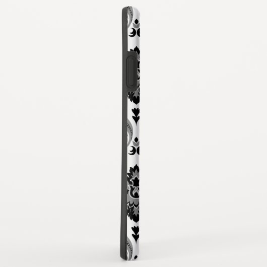 Rococo Damask Pattern Grey Black White Case-Mate iPhone Hülle (Hinten/Rechts)