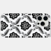 Rococo Damask Pattern Grey Black White Case-Mate iPhone Hülle (Rückseite (Horizontal))