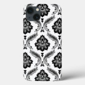 Rococo Damask Pattern Grey Black White Case-Mate iPhone Hülle (Rückseite)