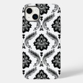 Rococo Damask Pattern Grey Black White Case-Mate iPhone Hülle (Rückseite)