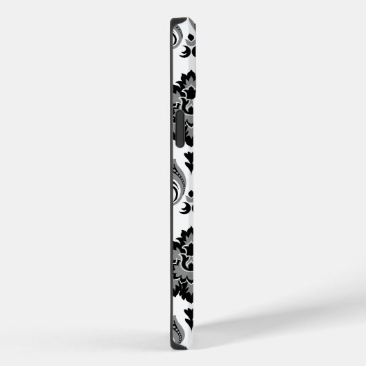 Rococo Damask Pattern Grey Black White Case-Mate iPhone Hülle (Rückseite / Rechts)