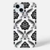 Rococo Damask Pattern Grey Black White Case-Mate iPhone Hülle (Rückseite)