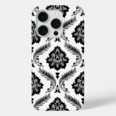 Rococo Damask Pattern Grey Black White Case-Mate iPhone Hülle (Rückseite)