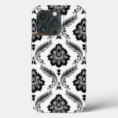 Rococo Damask Pattern Grey Black White Case-Mate iPhone Hülle (Rückseite)