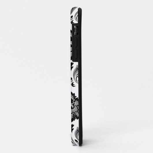 Rococo Damask Pattern Grey Black White Case-Mate iPhone Hülle (Hinten/Links)