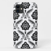 Rococo Damask Pattern Grey Black White Case-Mate iPhone Hülle (Rückseite)