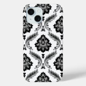 Rococo Damask Pattern Grey Black White Case-Mate iPhone Hülle (Rückseite)