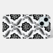 Rococo Damask Pattern Grey Black White Case-Mate iPhone Hülle (Rückseite (Horizontal))