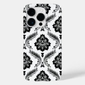 Rococo Damask Pattern Grey Black White Case-Mate iPhone Hülle (Rückseite)